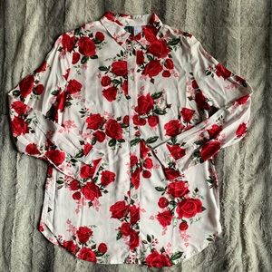 H&M Divided Button Down Floral blouse size 2 NWT